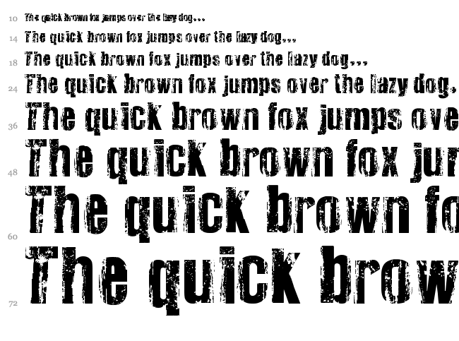 Very Damaged font waterfall